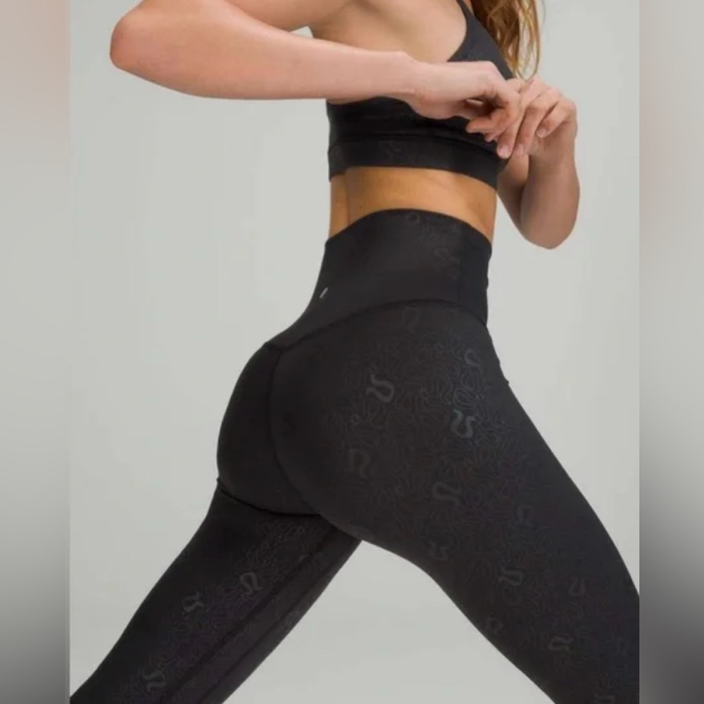 Lululemon Black Monogram High-Waisted Leggings